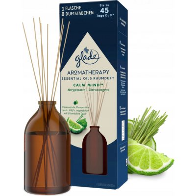 Glade Vonné tyčinky s vůní bergamotu a citronové trávy Aromatherapy Reed Calm Mind 80 ml – Zbozi.Blesk.cz
