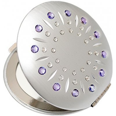 Elenpipe EL-01.61 Violet kosmetické kapesní zrcátko se Swarovski Elements Sun fialové