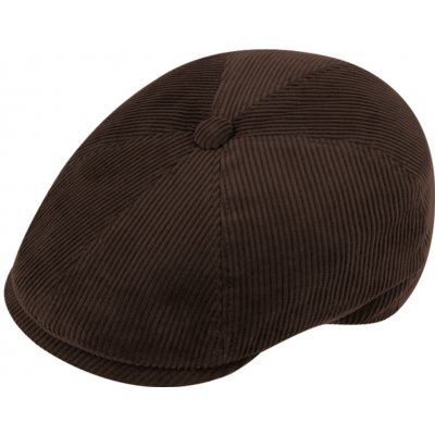 Fiebig Headwear since 1903 pánská manšestrová 6-dílná bekovka s prošívanou nepromokavou podšívkou hnědá – Sleviste.cz