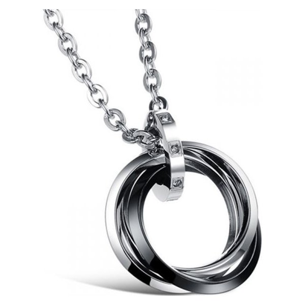 Impress Jewelry Náhrdelník z nerezové oceli Kroužky se zirkony Black Rings  F170830172250B od 319 Kč - Heureka.cz
