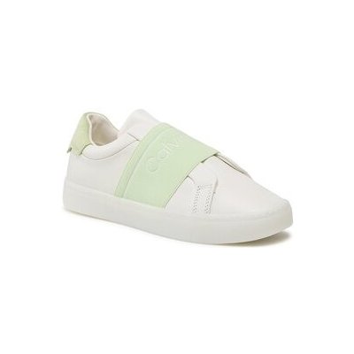 Calvin Klein sneakersy Clean Cupsole Slip On-He HW0HW01416 Marshmallow/Spirit green