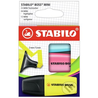 Stabilo Boss Mini 3 ks balení žlutá modrá růžová 453136 – Zboží Mobilmania