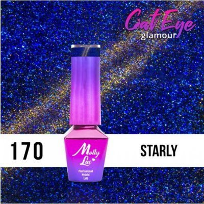 Molly Lac gél lak 170 Cat Eye Glamour Starly Modrá 5 ml