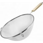 Cedník pocínovaný, průměr 25 cm, střední tkanivo, dřevěná rukojeť – Sleviste.cz