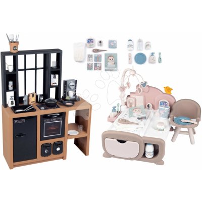 Smoby Set kuchynka moderná Loft Industrial Kitchen a domček elektronický s dennou a nočnou zónou SM312600-26 – Zbozi.Blesk.cz