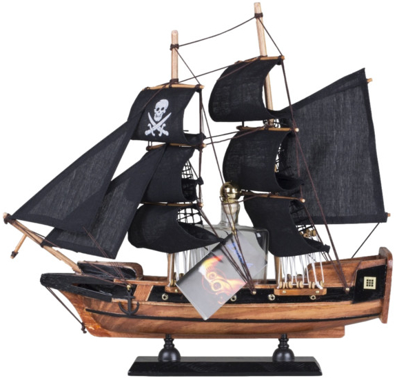 Detesk Švestka 40% 0,1 l (dárkové balení plachetnice Černá perla)