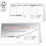 MAXI MANAGER velký šedý stolní 2026 – Zboží Dáma