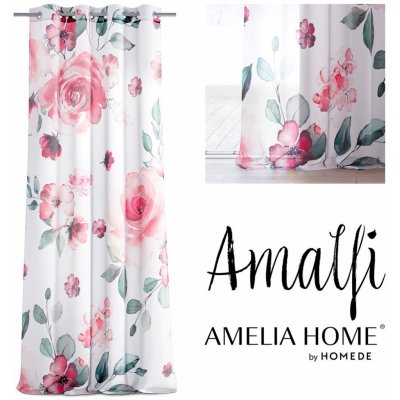 Závěs AmeliaHome Amalfi 140x270 cm bílo-růžový, velikost 140x270 – Zboží Mobilmania