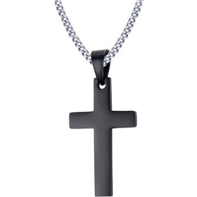 Steel Edge Přívěšek křížek z chirurgické oceli JCFPN572 Černá – Zboží Mobilmania