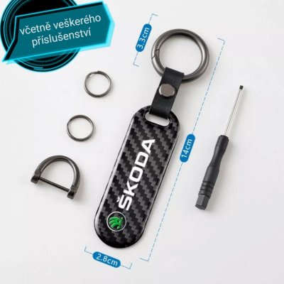 Přívěsek na klíče ŠKODA carbon – Zboží Mobilmania