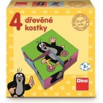 Dino Toys Krteček dřevěné kostky 4 díly – Zboží Dáma Dino Toys Krteček dřevěné kostky 4 díly – Zboží Dáma