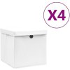 Úložný box Shumee Úložné boxy s víky 4 ks 28 x 28 x 28 cm bílé