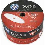 HP DVD-R 4,7GB 16x, printable, bulk, 50ks (DME00070WIP-3) – Zboží Živě