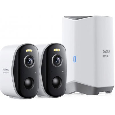 Baseus Security N1 Plus 2K Venkovní kamera sada 2ks+centrální stanice bílá – Zboží Mobilmania