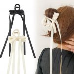 2 ks sponky do vlasů s mašlí a dlouhým ocasem, střapcové mašle, sponky do vlasů, velké drápy, – Zboží Dáma