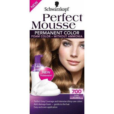 Schwarzkopf Perfect Mousse Permanent Color barva na vlasy 700 tmavě plavý  od 75 Kč - Heureka.cz