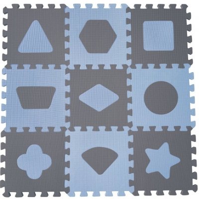 Baby Dan Pěnová hrací podložka puzzle Geometrické tvary Blue 90x90 cm – Zboží Dáma