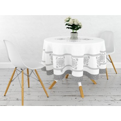 Xpose Kulatý ubrus VLOČKA šedý 155 cm – Zboží Mobilmania