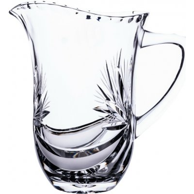 Bohemia Crystal Skleněný džbán s uchem na vodu či pivo brus Mašle 1300ml – Sleviste.cz