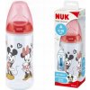 Láhev a nápitka Nuk kojenecká láhev na učení Disney Mickey s kontrolou teploty šedá 300 ml