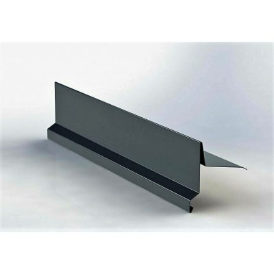Závětrná lišta r.š.250mm klasik horní s okapnicí pozink FeZn Lakovaný RAL 7024 šedá grafit s folií 2m