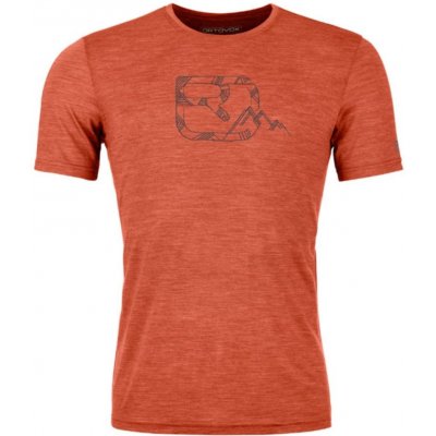 Ortovox 120 cool Tec Mtn Logo T-shirt Men's Clay Orange Blend