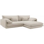 Micadoni Bílá sametová rohová pohovka Torino 250 cm, pravá – Hledejceny.cz