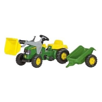 Rolly Toys Šlapací traktor John Deere s nakladačem a přívěsem