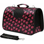animALL Taška black with pink paws S 34 x 18 x 24 cm – Zboží Mobilmania