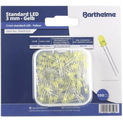 Barthelme sada LED žlutá kulatý 3 mm 600 mcd 30 ° 20 mA 2 V