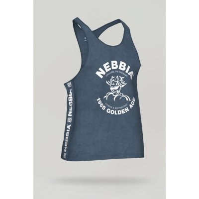 Washed muscle back stringer Golden Age 791 blue – Zboží Dáma