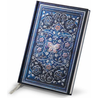 ARGUS Elegantní zápisník A5 linky, pevná vazba, modrá Romantická zahrada 14200004 – Zboží Dáma