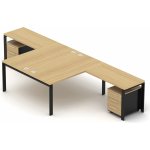 Nábytek Designový cz DEBZ31U Kancelářská sestava EPIC Z31 U pro dvě osoby dub černá – Zboží Dáma