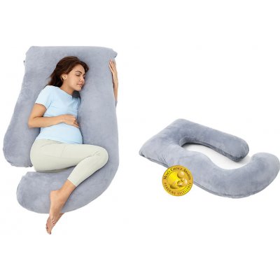 Momcozy U Shaped Pillow Velvet Dark Grey – Zboží Dáma
