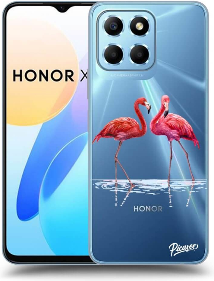 Pouzdro Picasee silikonové Honor X6 - Flamingos couple čiré