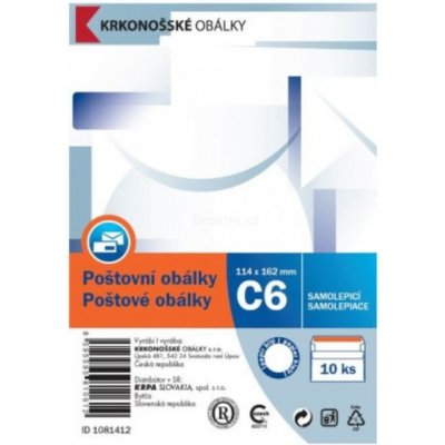 Krpa Obálka C6 samolepící 114x162mm 10ks – Zboží Živě