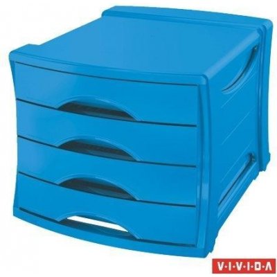 Esselte Europost Vivida plastový box 4 zásuvky černý / modrý