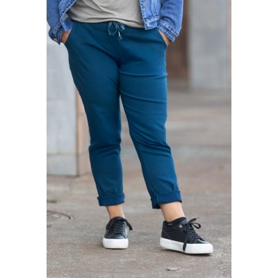 Italy fashion Dámské kalhoty CARMEN maxi Petrolejová – Sleviste.cz