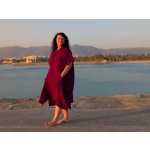 Nelly Mušelínové pončo dámské Vínová – Zboží Dáma