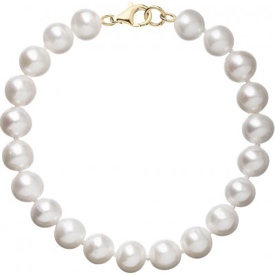 Evolution Group perlový náramek z říčních perel se zapínáním ze 14 karátového zlata 923003.1/9260 bílý