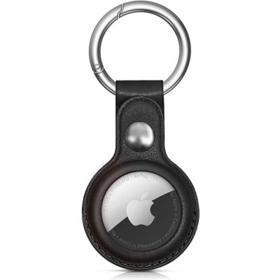 HT pouzdro pro Apple AirTag s karabinou PU kůže černá 5907769372292 – Zboží Živě