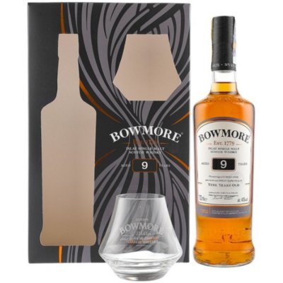 Bowmore 9y 40% 0,7 l (dárkové balení 1 sklenice) – Hledejceny.cz