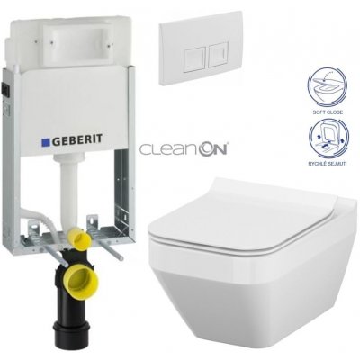 GEBERIT - SET KOMBIFIXBasic včetně ovládacího tlačítka DELTA 50 Bílé pro závěsné WC CERSANIT CREA čtverec + SEDÁTKO 110.100.00.1 50BI CR2 – Zboží Dáma