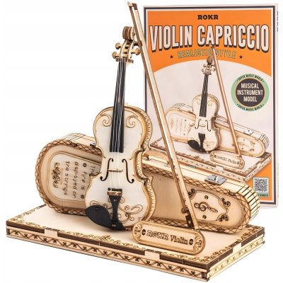 Robotime Rokr 3D dřevěné puzzle Houslové Capriccio 82 ks – Zboží Dáma