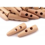 Dřevěný knoflík roh 10x40 mm Varianta: přírodní, Balení: 10 ks – Zboží Mobilmania