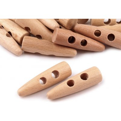 Dřevěný knoflík roh 10x40 mm Varianta: přírodní, Balení: 10 ks – Zboží Mobilmania