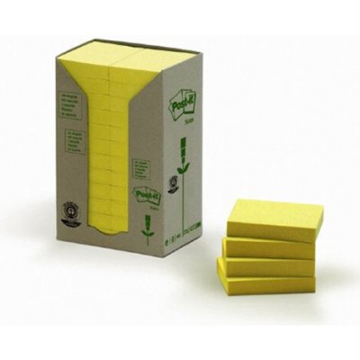 3M POSTIT Samolepící bloček, 38x51 mm, 24x100 listů, ekologický, 3M POSTIT, žlutý – Hledejceny.cz