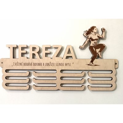 MAJA DESIGN Věšák na medaile se jménem GYMNASTIKA AEROBIK – HobbyKompas.cz