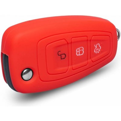 Klíčenka Ochranné silikonové pouzdro na klíč pro Ford s vystřelovacím klíčem, červená – Zboží Dáma