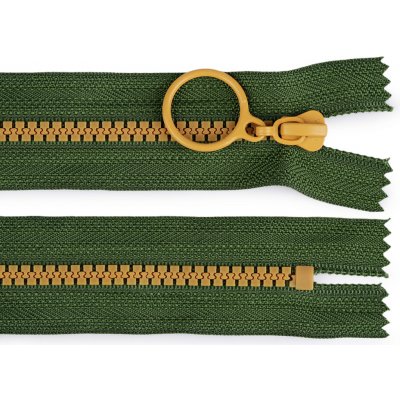 Kostěný zip barevný No 5 délka 15 cm s ozdobným jezdcem Varianta: 12 (268) zelená béžová, Balení: 1 ks – Hledejceny.cz